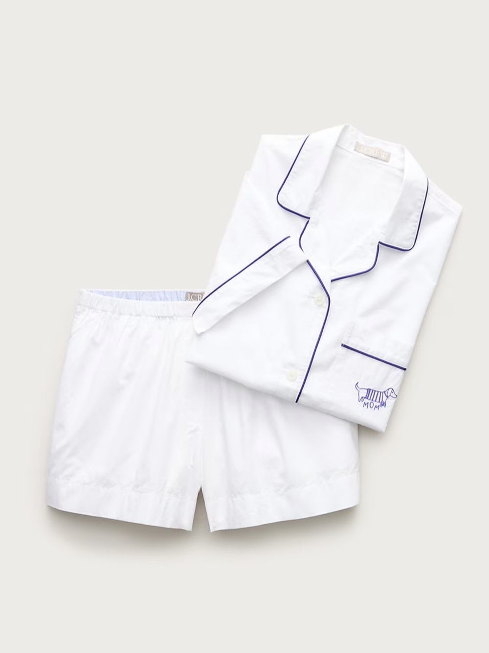 Jcrew Short-sleeve "Dog Mom" pajama short set in end-on-end cotton